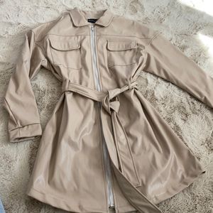 Tan leather dress